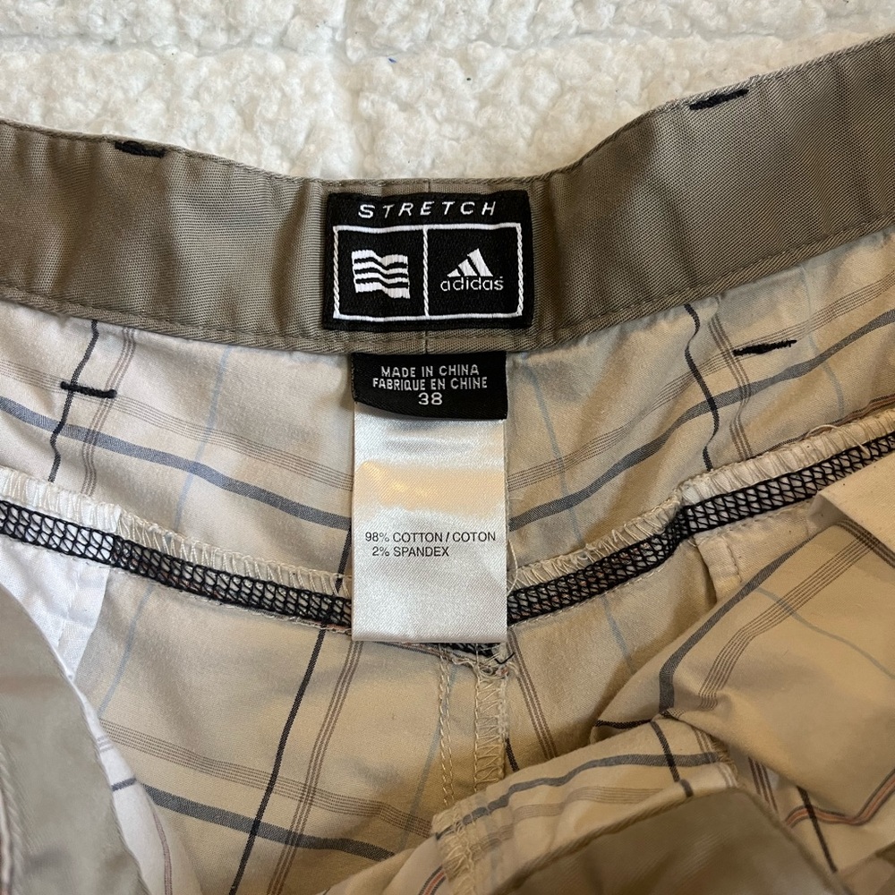 Adidas khaki stretch plaid shorts - Picture 7 of 14
